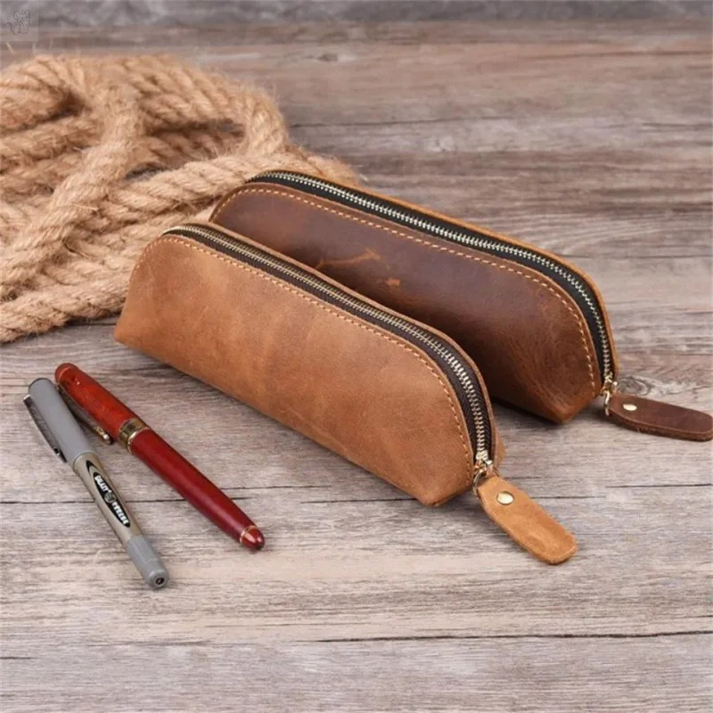 Coffee Equipment Travel Bag - 1PC Faux Leather Zipper pencil pen
