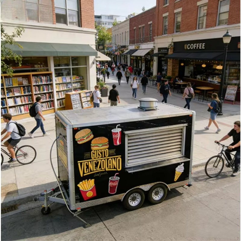 Square-shaped Restaurant Equip - đánh giá và giá Mobile Coffee Van Equipment