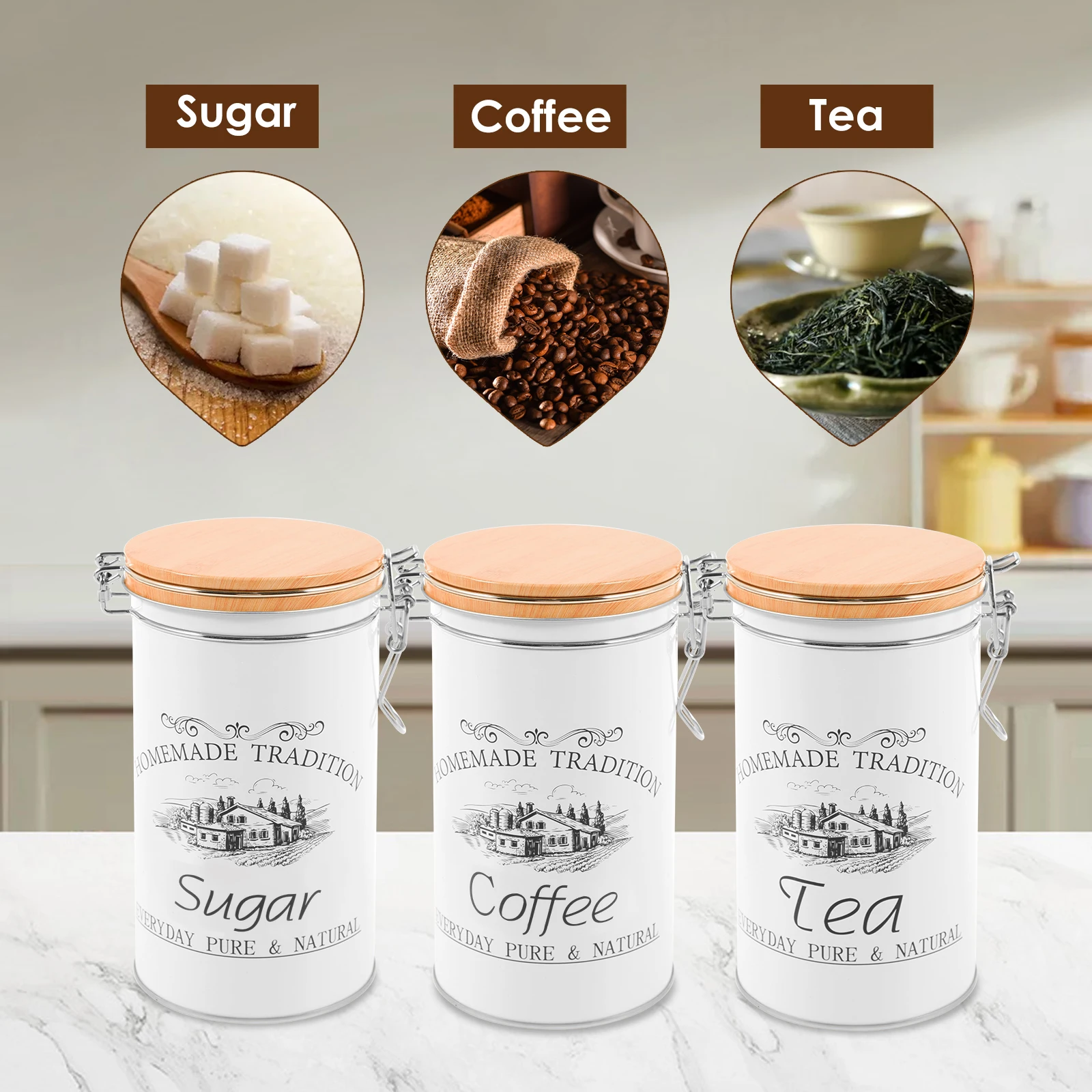 3Pcs/Set Tea Coffee Sugar Cani - đánh giá và giá Coffee Equipment Organizer
