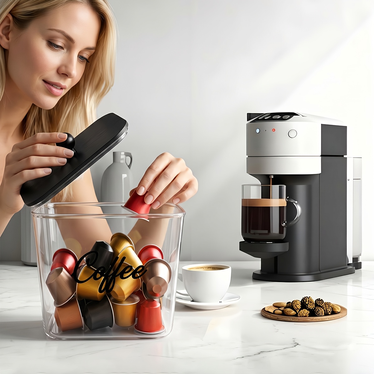 Coffee Pod Holder with Lids Pl - đánh giá và giá Coffee Equipment Organizer