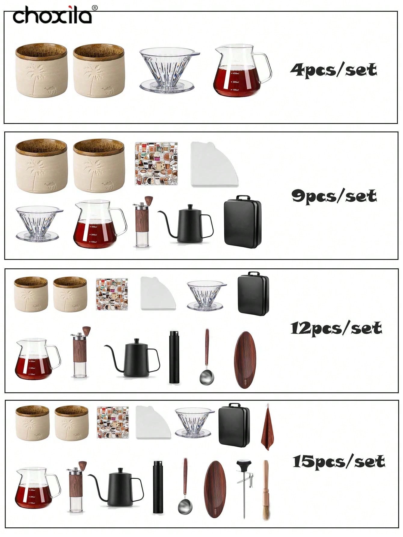 4/9/12/15pcs Suitcase Set, Por - đánh giá và giá Coffee Equipment Travel Bag