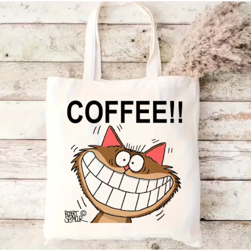 Coffee Cat Canvas Shopping Bag - đánh giá và giá Coffee Equipment Travel Bag