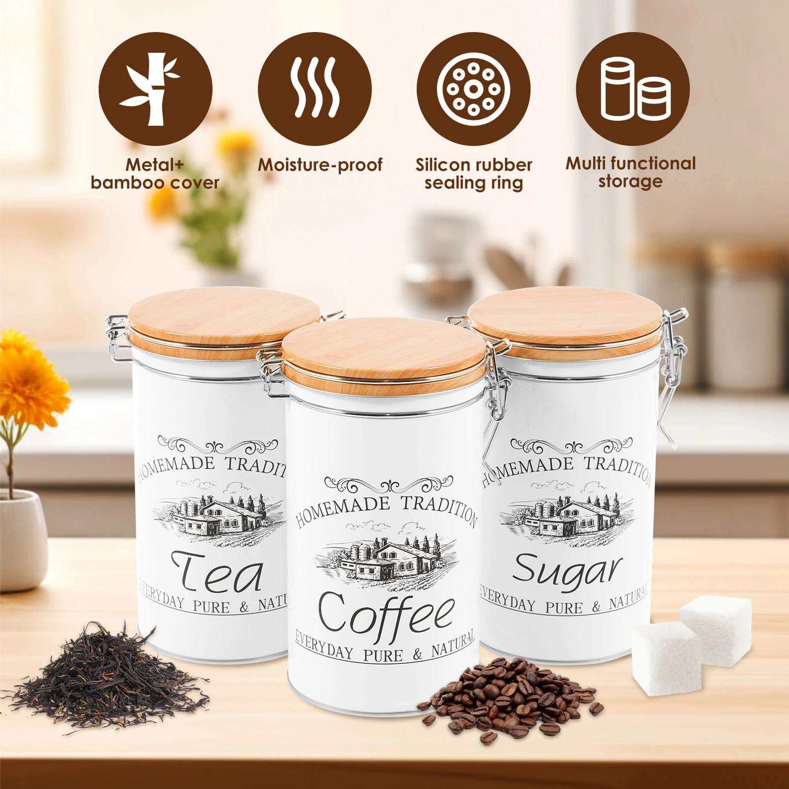 3Pcs/Set Tea Coffee Sugar Cani - đánh giá và giá Coffee Equipment Organizer