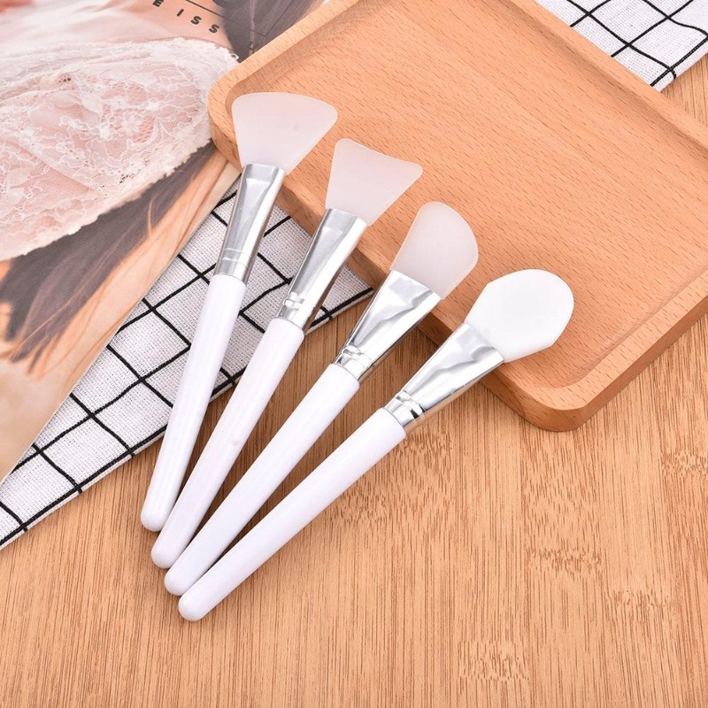 4Pcs/set White Makeup Silicone - đánh giá và giá Group Head Brush